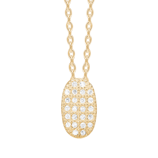 Enamel Oval Kullattu Hopea Kaulakoru Ja Zirkonia 300-N5g
