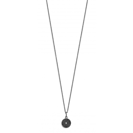Spirit Icons Sunshine Musta Rodiumpinnoitettu Hopea Kaulakoru Ja Timantti 0,025 Carat W/vss S10793-45