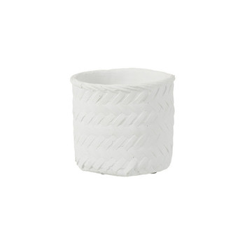 Maljakot, ruukut J-line CACHEPOT IM TISSA CIM BLANC L (25x25x23cm)