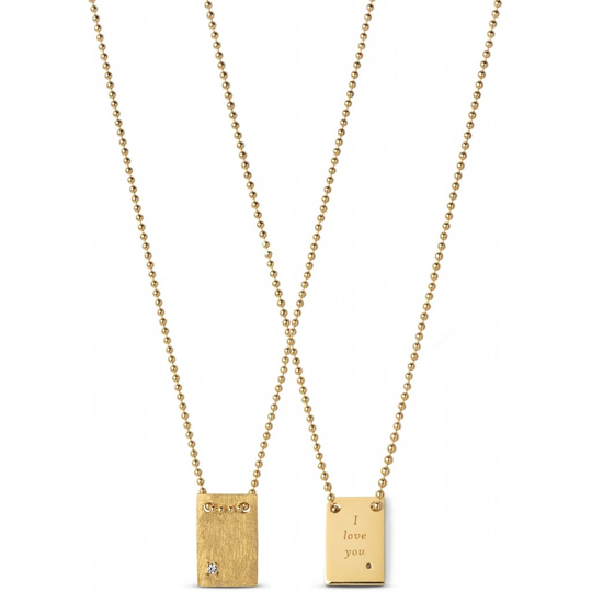 Enamel I Love You Kullattu Hopea Kaulakoru N53GM