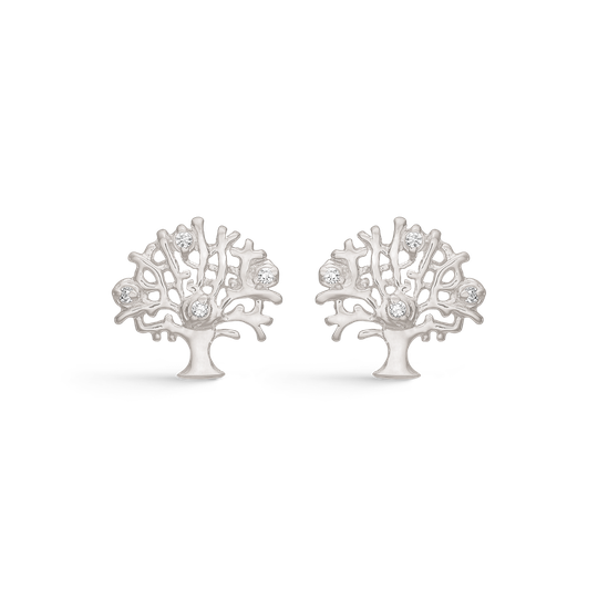 Støvring Design Tree Of Life Rodiumpinnoitettu Hopea Korvakorut Ja Zirkonia 10348033