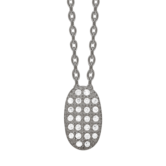 Enamel Oval Sterlinghopea Kaulakoru Ja Zirkonia 300-N5R