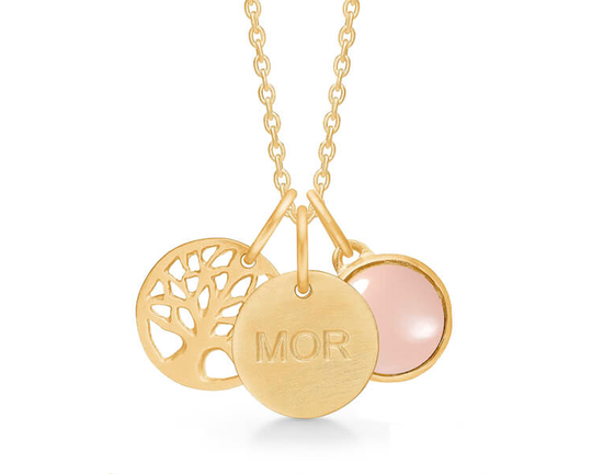 Frk Lisberg Tree Of Life And Mom Kullattu Hopea Kaulakoru Ja Kalsedoni 6403-79-FG