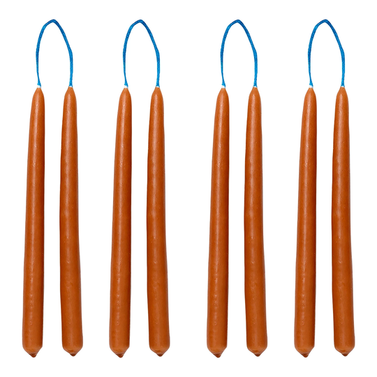 ferm LIVING Dipped kynttilä, 8 kpl, 1,2 cm, oranssinruskea