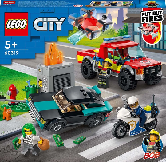 LEGO City 60319 Sammutustehtävä Ja Poliisin Takaa-ajoyksikkö