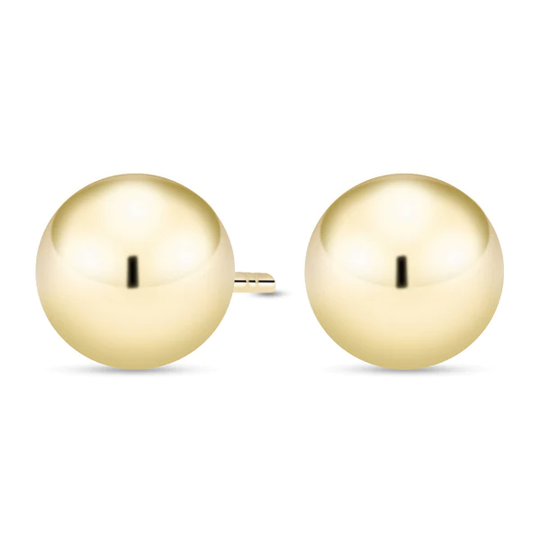 Kultaiset pallokorvakorut, 8mm pallo, 14K keltakulta