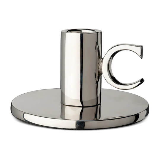 Classic Collection Monogram kynttilänjalka 6 cm Nikkelöity messinki