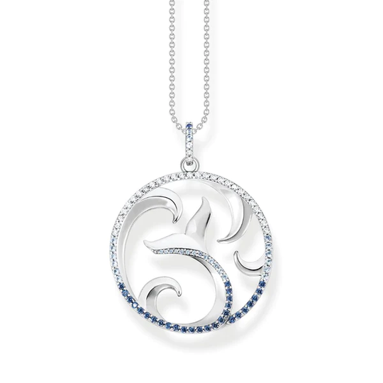 Thomas Sabo Tail Fin and Wave kaulakoru, hopeaa, KE2145-644-1-L50V