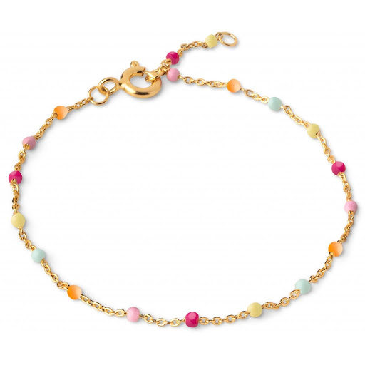 Enamel Lola Rainbow Kullattu Hopea Rannekoru B66G-RAINBOW