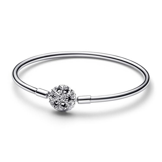 Pandora Moments Sparkling Snowflake Clasp Bangle rannekoru 17cm 592286C01