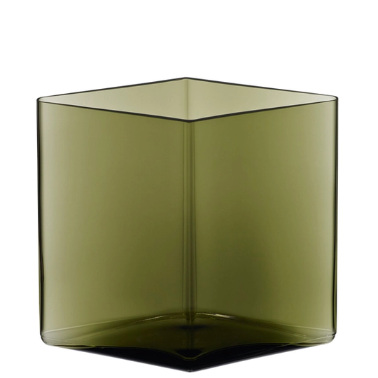 Iittala Ruutu maljakko, 205 x 180 mm, sammaleenvihreä