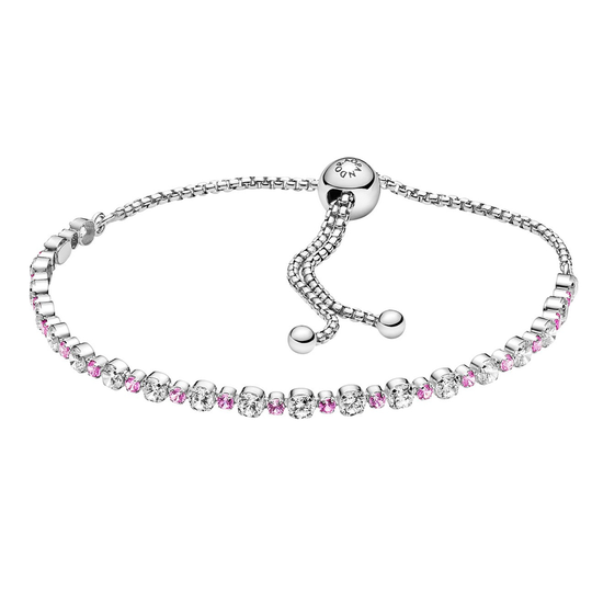 Pandora Pink & Clear Sparkle Slider rannekoru 599377C02-1