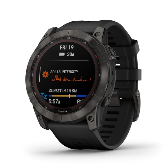 Garmin Fenix 7X Sapphire Solar, hiilenharmaa DLC-titaani ja musta ranneke 010-02541-11