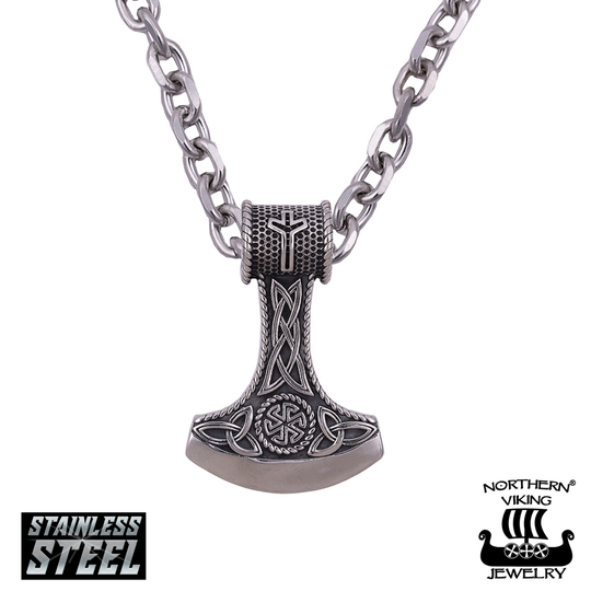 Northern Viking Jewelry Algiz Axehead -kaulakoru 60cm NVJRS097