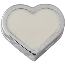 Design Letters Enamel Heart Charm Silver Nude