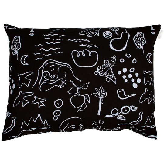 Saana ja Olli Onnenmaa tyynynpäällinen, 60 x 80 cm, musta - valkoinen