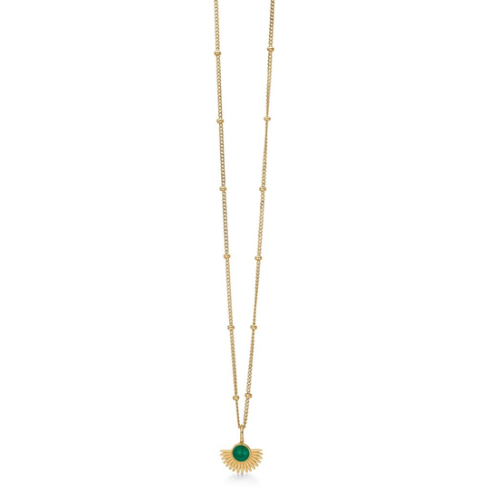 Enamel Soleil Green Kullattu Hopea Kaulakoru N41GM-42