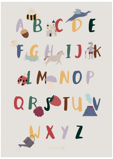 Sebra Juliste Aakkoset A–Z Pixie/Dragon Tale