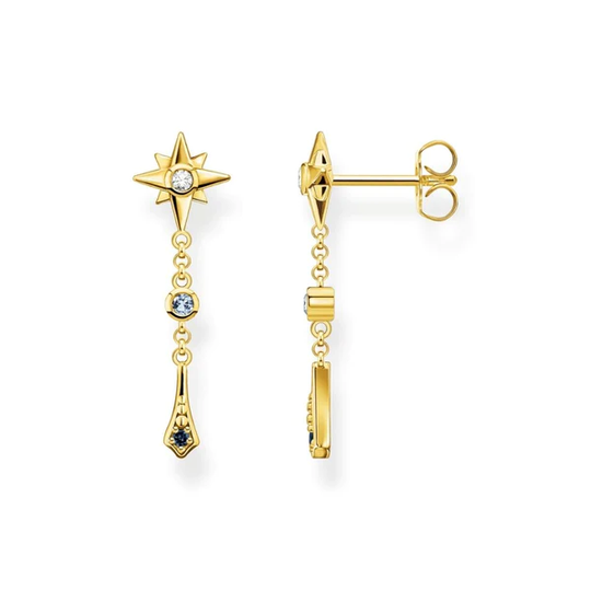 Thomas Sabo Royalty Star korvakorut, kullattua hopeaa, H2209-959-7