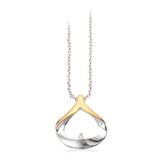 Scrouples Sterlinghopea Kaulakoru Ja Timantti 0,02 Carat W/p 237262