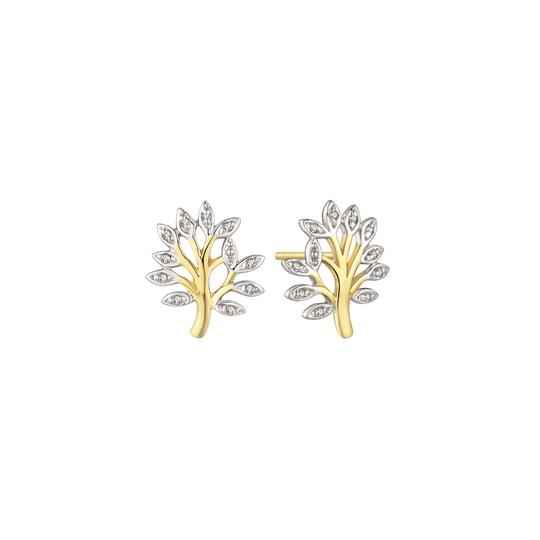 Støvring Design Tree Of Life 14 Karaatin Kulta Korvakorut Ja Timantteja 0,066 Carat W/pk 70205064