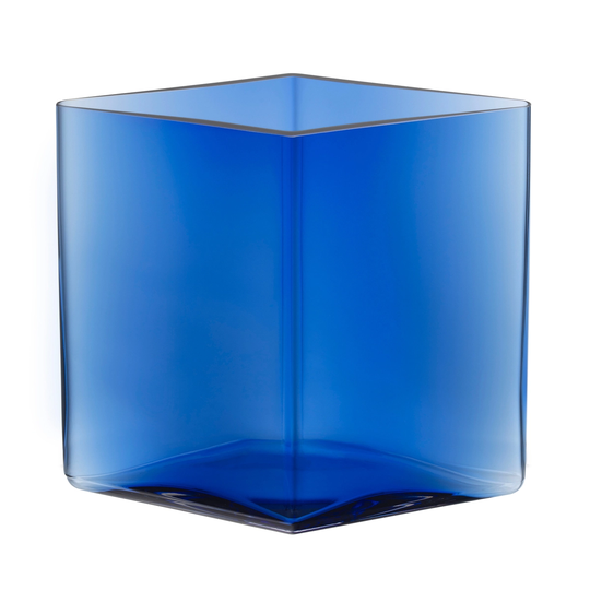 Iittala Ruutu maljakko, 205 x 180 mm, ultramariininsininen