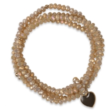 PEARLS FOR GIRLS Sparkly Heart Beige Bracelet