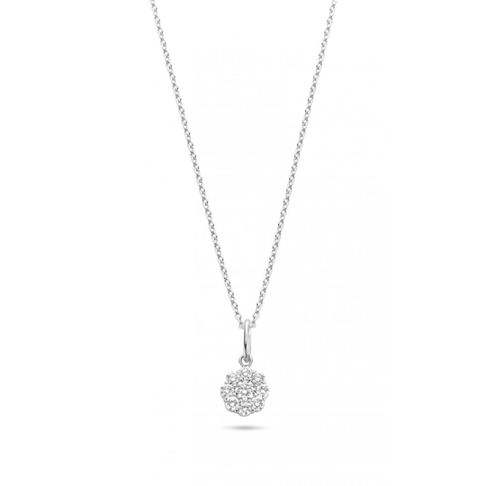 Spirit Icons Vanity Pendant 14 Karaatin Valkokulta Kaulakoru Ja Timantteja 0,34 Carat W/vs S14227-45