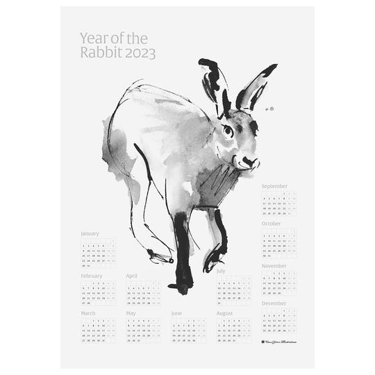 Teemu Järvi Illustrations Year of the Rabbit julistekalenteri 2023, 50 x 70 cm