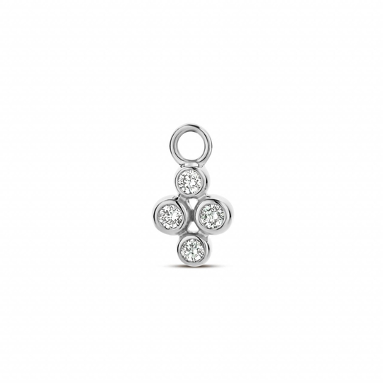 Spirit Icons Alba Drop 14 Karaatin Valkokulta Riipus Korvakoruun Ja Timantteja 0,11 Carat W/vs S64187