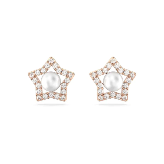 Swarovski Stella vaaleat korvakorut helmikoristeilla