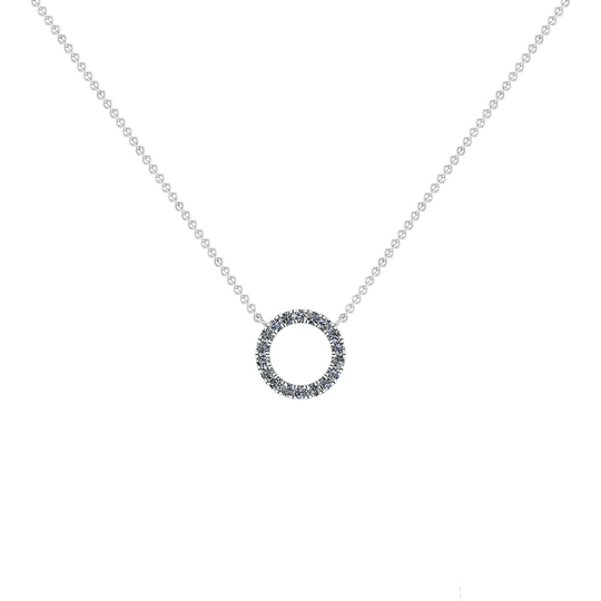 Smykkekæden Circle 14 Karaatin Valkokulta Kaulakoru Ja Timantteja 0,09 Carat W/si 20-00122-1855-042+3