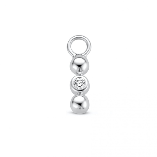 Spirit Icons Mala Drop 14 Karaatin Valkokulta Riipus Korvakoruun Ja Timantti 0,02 Carat W/vs S64017