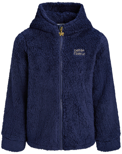 Petite Chérie Sienna Hood Fleecetakki, Navy, 86–92