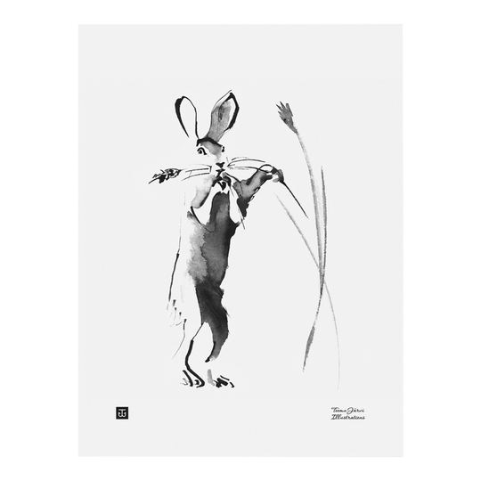 Teemu Järvi Illustrations Jänis sadonkorjuulla juliste, 30 x 40 cm