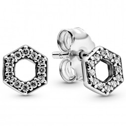 Pandora Hexagon Sterlinghopea Korvakorut Ja Zirkonia 298800C01