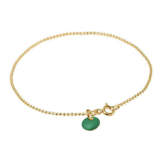 Enamel Petrol Green Ball Chain Kullattu Hopea Rannekoru B16G-42