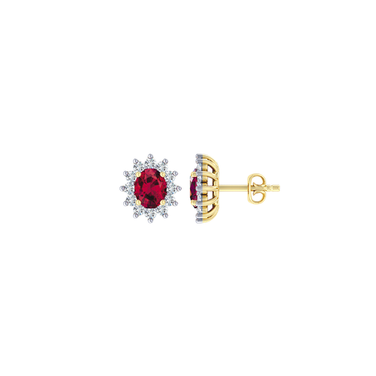 Støvring Design 14 Karaatin Kulta Korvakorut Ja Timantteja 0,30 Carat W/si Rubiini 70257002