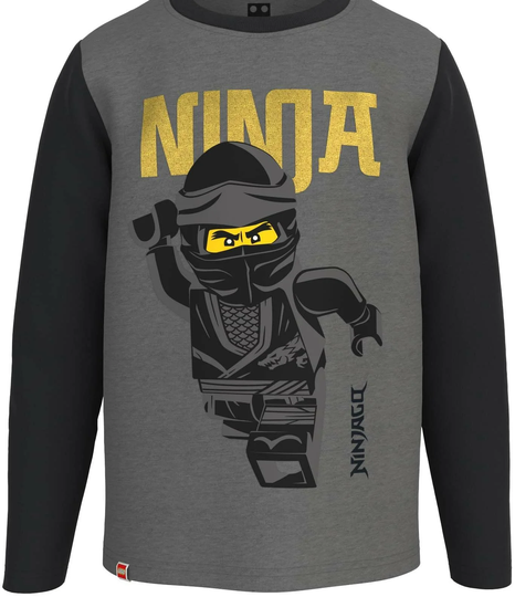 Lego Wear Pitkähihainen T-Paita, Dark Grey Melange, Koko 116
