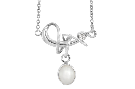 Rabinovich Winding White Sterlinghopea Kaulakoru Ja Makeanveden Helmi Ja Zirkonia 79416101