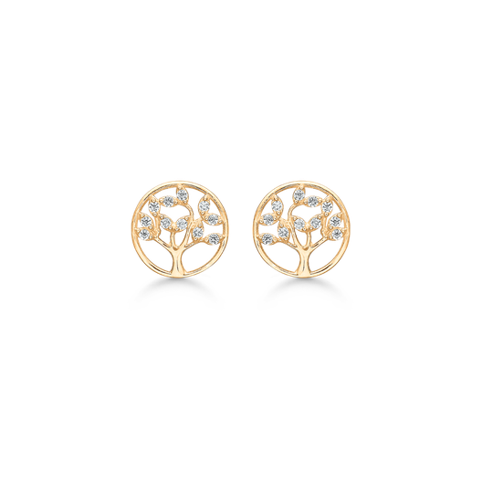 Støvring Design Tree Of Life 14 Karaatin Kulta Korvakorut Ja Zirkonia 70242022
