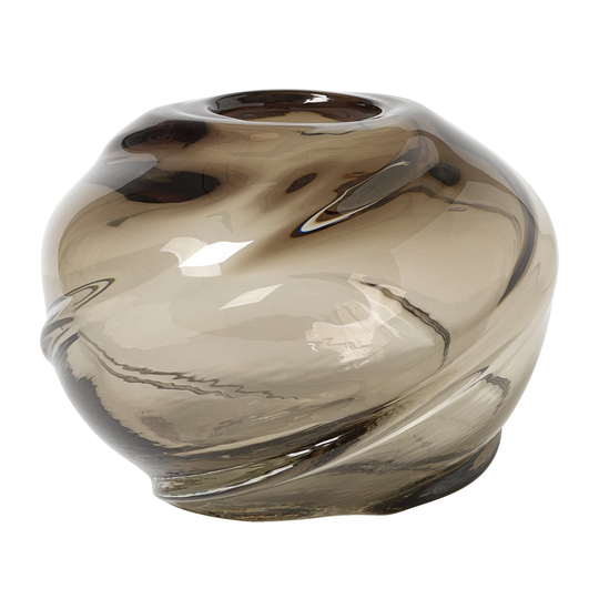 ferm LIVING Water Swirl maljakko, pyöreä, savunharmaa