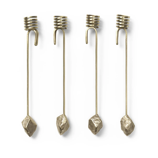 ferm LIVING Stone christmas tree kynttilänjalka brass