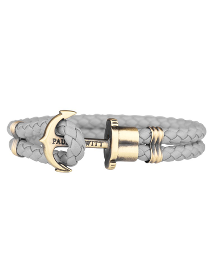 Paul Hewitt Leather Phrep Anchor Brass Grey -rannekoru (XXL) PH-PH-L-M-GR-XXL