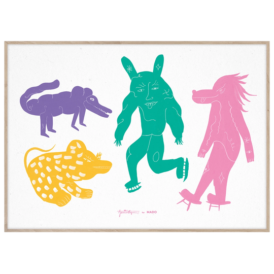 MADO Four Creatures juliste, 50 x 70 cm, monivärinen