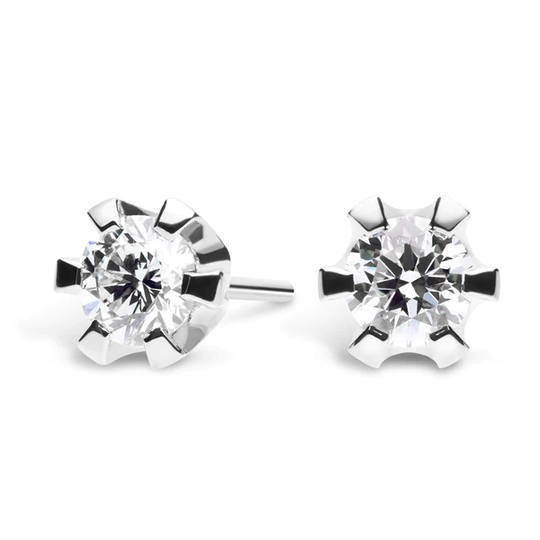 Silván Solitaire timanttikorvakorut 0,70ct, 14K valkokultaa, timanttikorut