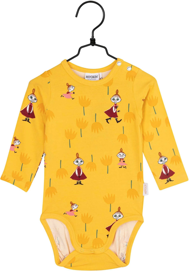 Muumi Tulppanit Body, Tummankeltainen, Koko 80