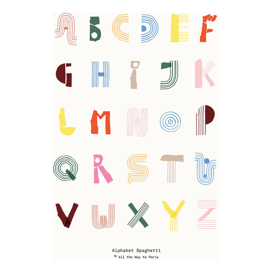 Paper Collective Alphabet Spaghetti ENG Multi-colour -juliste 70x100 cm
