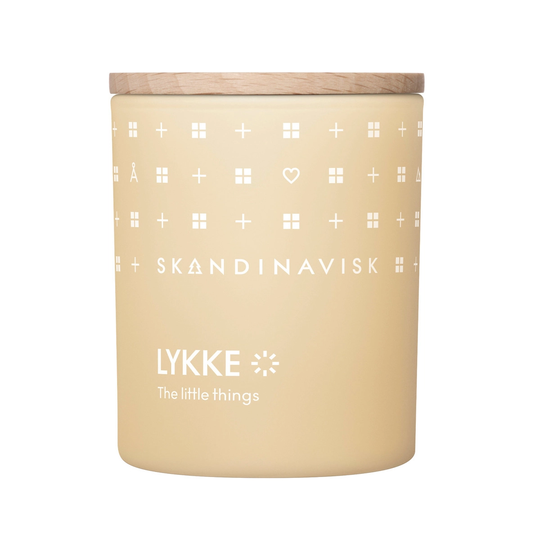 Skandinavisk Tuoksukynttilä kannella, LYKKE, pieni