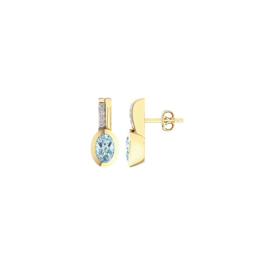 Støvring Design 14 Karaatin Kulta Korvakorut Ja Timantteja 0,04 Carat W/si Topaasi 70257004